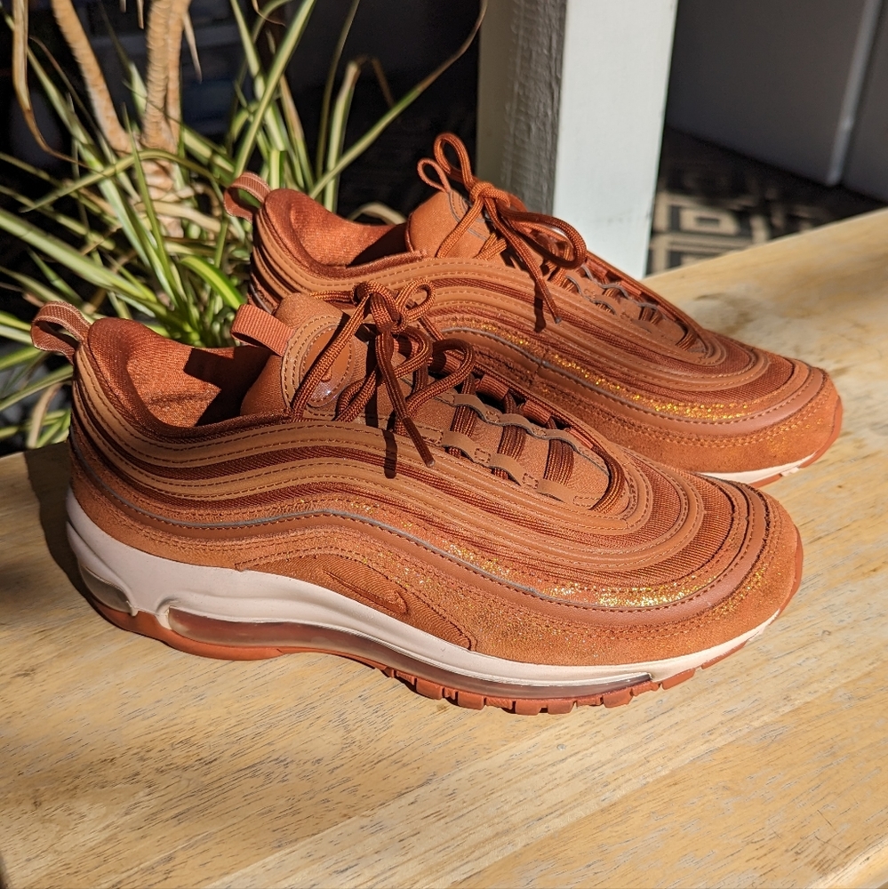 Nike Air Max 97 Dark Russet (sparkly orange) size 8.5 women's